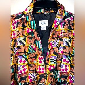 Womens - Size Medium/Vintage jacket! 100% Silk/Linen/ 100% Nylon